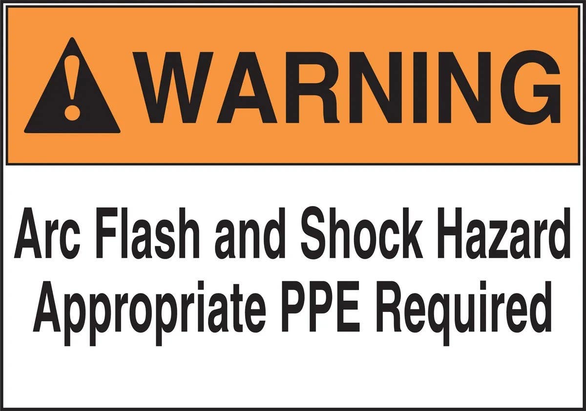 AccuformNMC LRLE323 ANSI Safety Label, Arc Flash And Shock Hazard Appropriate PPE Required, 3-1/2" H x 5" W, 100/Roll