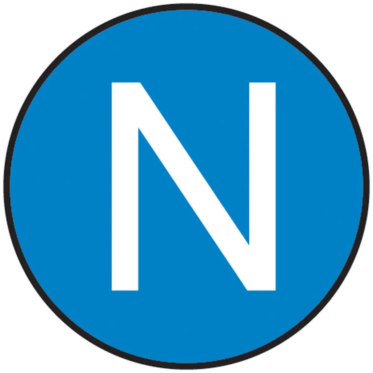 AccuformNMC LSCE128 IEC 60417 Electrical Symbols, Neutral Conductor A.C., Adhesive Poly, 1/2", 500/Roll