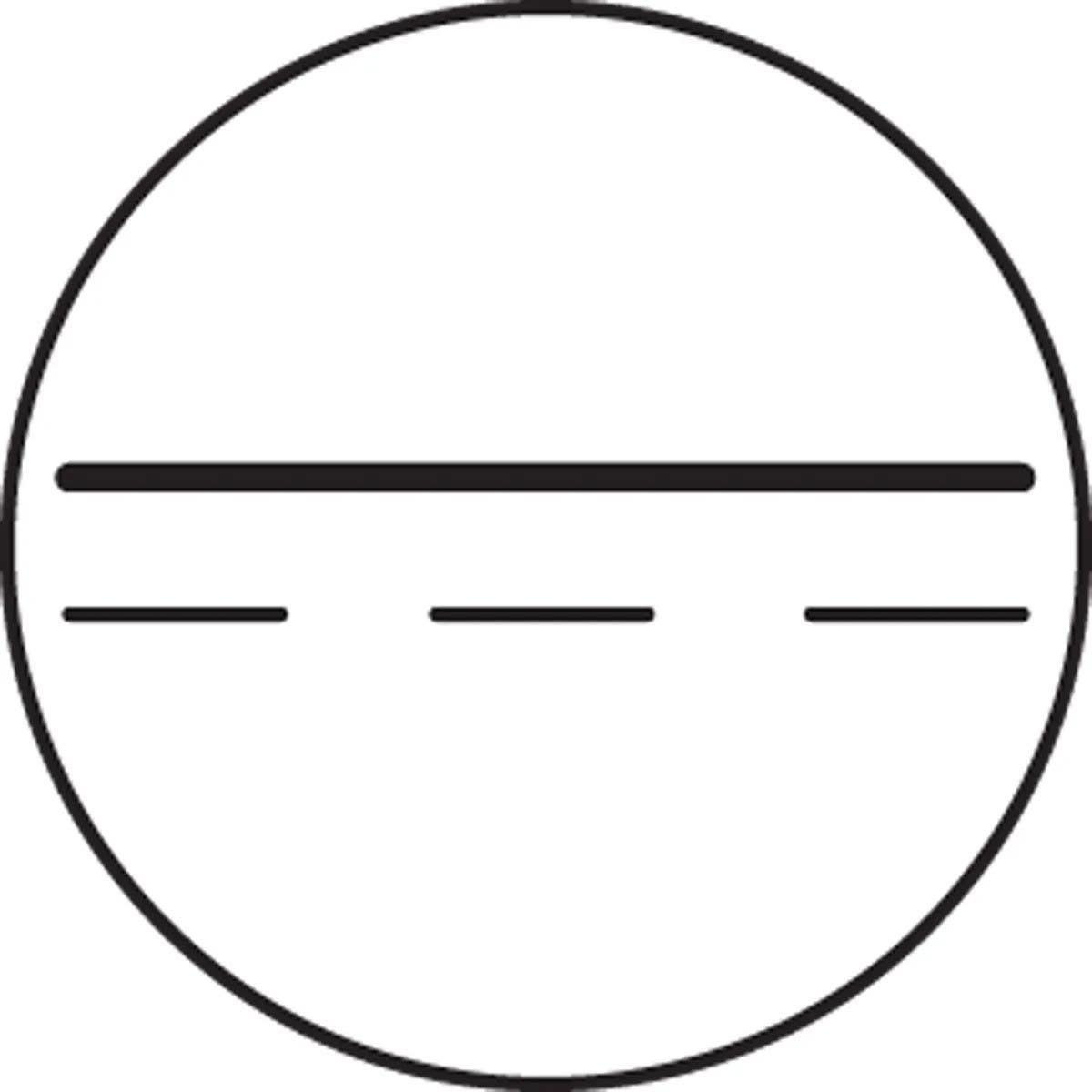 AccuformNMC LSCE144 IEC 60417 Electrical Symbols, Direct Current, Adhesive Poly, 1/2", 500/Roll