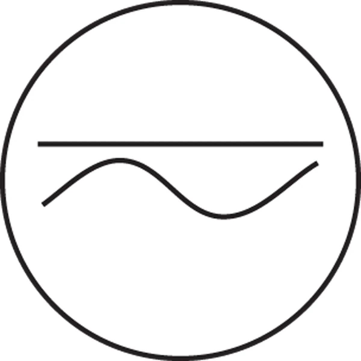 AccuformNMC LSCE148 IEC 60417 Electrical Symbols, Direct And Alternating Current, Adhesive Poly, 1/2", 500/Roll