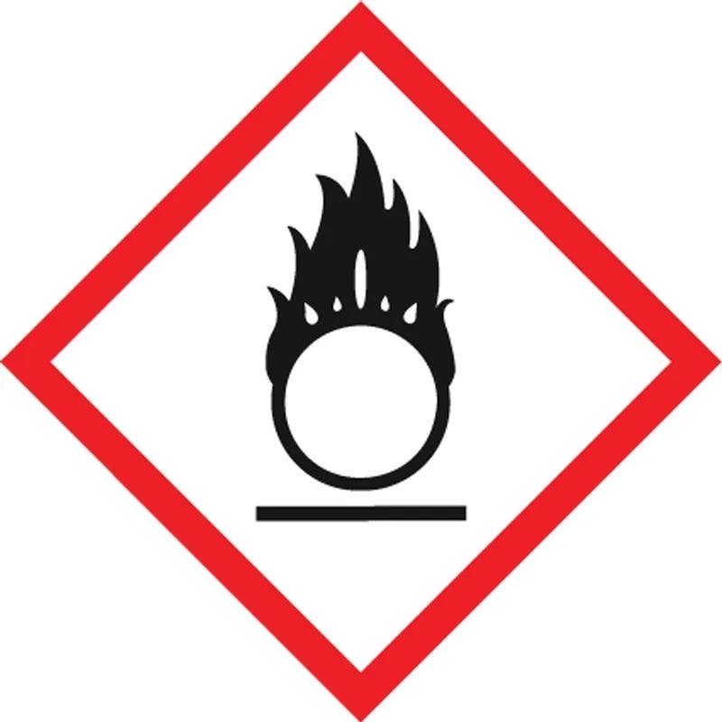 AccuformNMC LSGH1054 GHS Pictogram Label, Flame Over Circle, Adhesive Vinyl, 4" x 4", 5/Pk