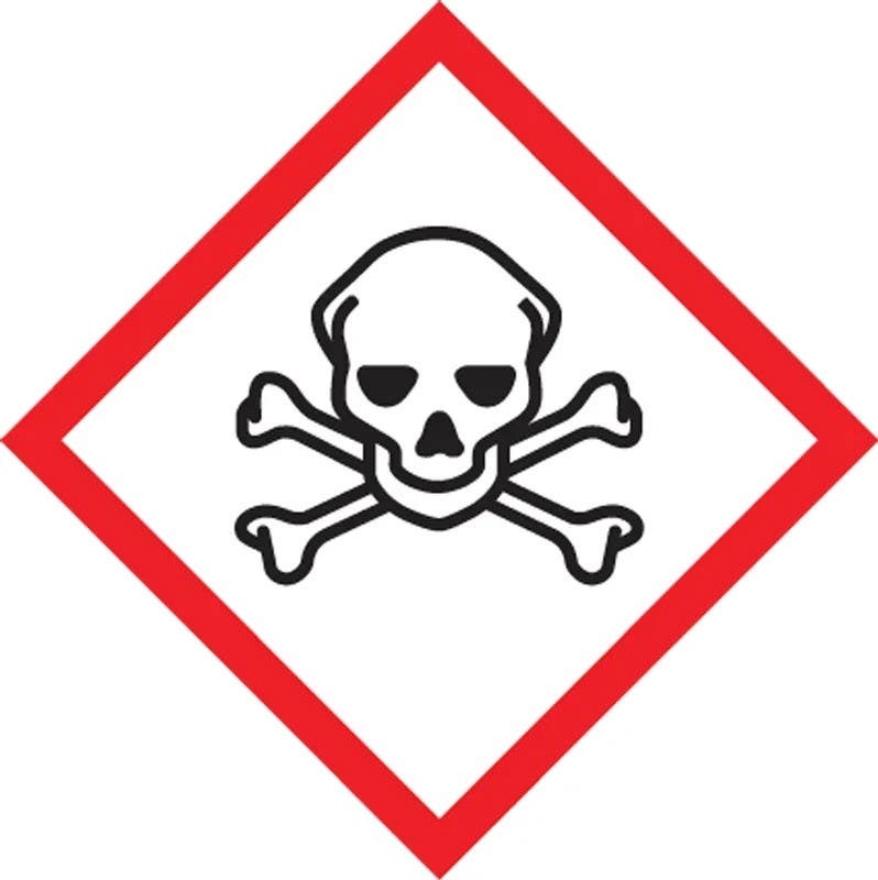AccuformNMC LSGH1204 GHS Pictogram Label, Skull & Crossbones, Adhesive Vinyl, 4" x 4", 5/Pk