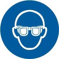 AccuformNMC LSGM2038 ISO Mandatory Safety Label, Wear Eye Protection, Adhesive Dura-Vinyl, 8"