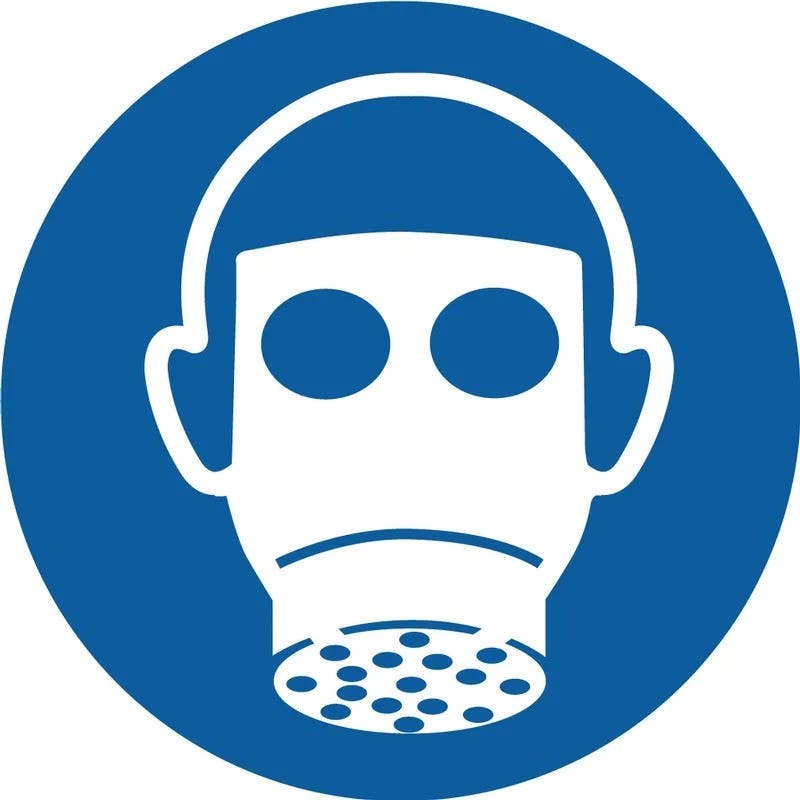 AccuformNMC LSGM2162 ISO Mandatory Safety Label, Wear Respiratory Protection (2011), Adhesive Dura-Vinyl, 2", 10/Pk