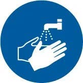 AccuformNMC LSGM4082 ISO Mandatory Safety Label, Wash Your Hands (2011), Adhesive Dura-Vinyl, 2", 10/Pk