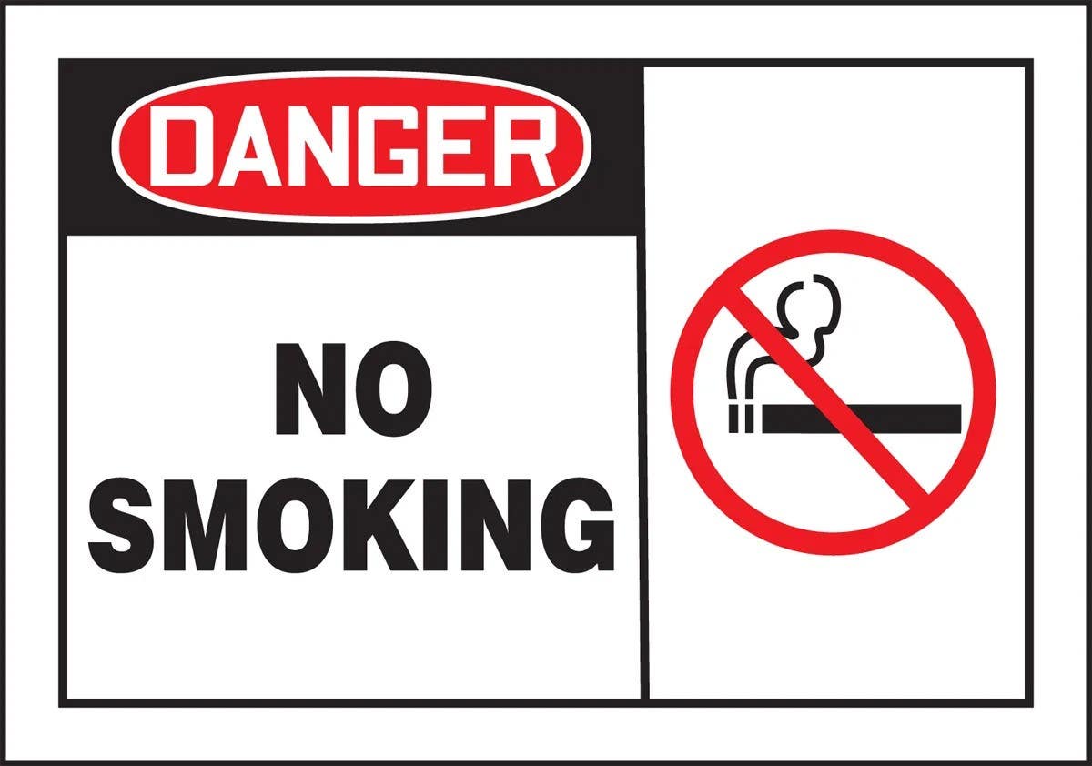 AccuformNMC LSMK004VSP OSHA Danger Safety Label, No Smoking, Adhesive Vinyl, 3-1/2" H x 5" W, 5/Pk