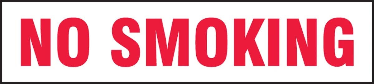 AccuformNMC LSMK540XVE Safety Label, No Smoking, Adhesive Dura Vinyl, 2" H x 9" W