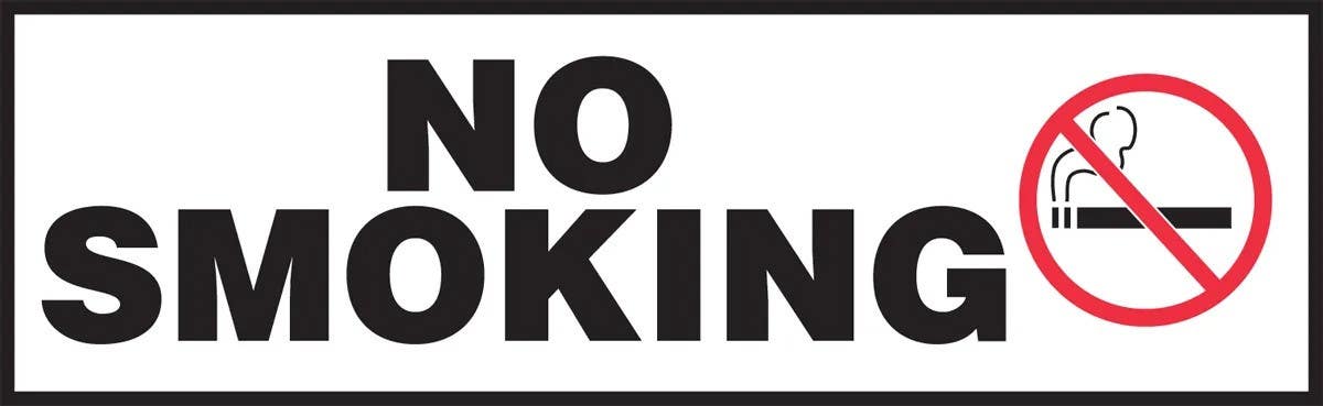 AccuformNMC LSMK575VSP Safety Label, No Smoking, Adhesive Vinyl, 3" H x 10" W, 5/Pk