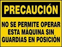 AccuformNMC LSPS611 Spanish Safety Label, Adhesive Dura-Vinyl, 3" H  x 4" W