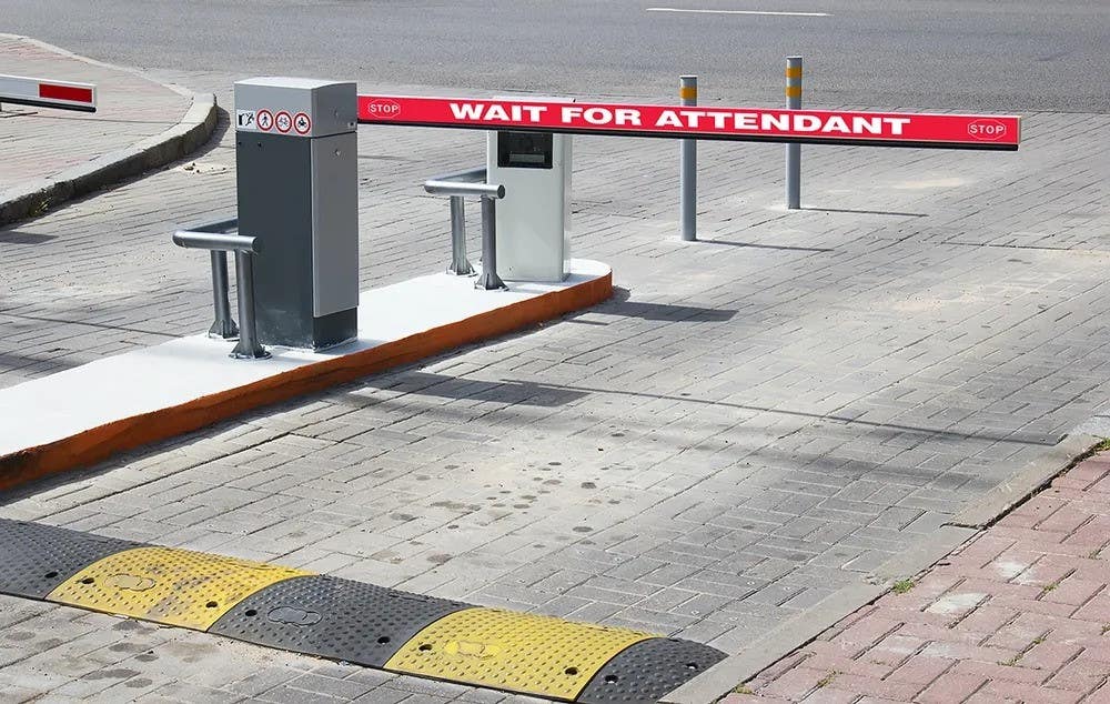 AccuformNMC LVHR Gate Arm Sign, Wait For Attendant