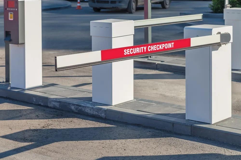 AccuformNMC LVHR Gate Arm Sign, Security Checkpoint