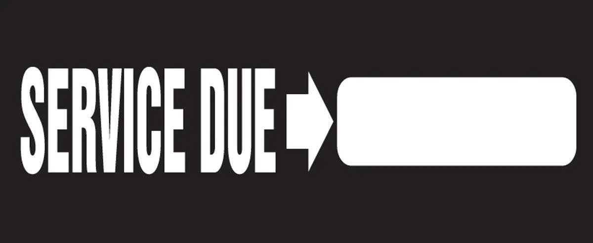 AccuformNMC LVHR511 Service Due Safety Label, (Arrow And Spot To Write In), Static Cling Vinyl, 2" H x 5" W