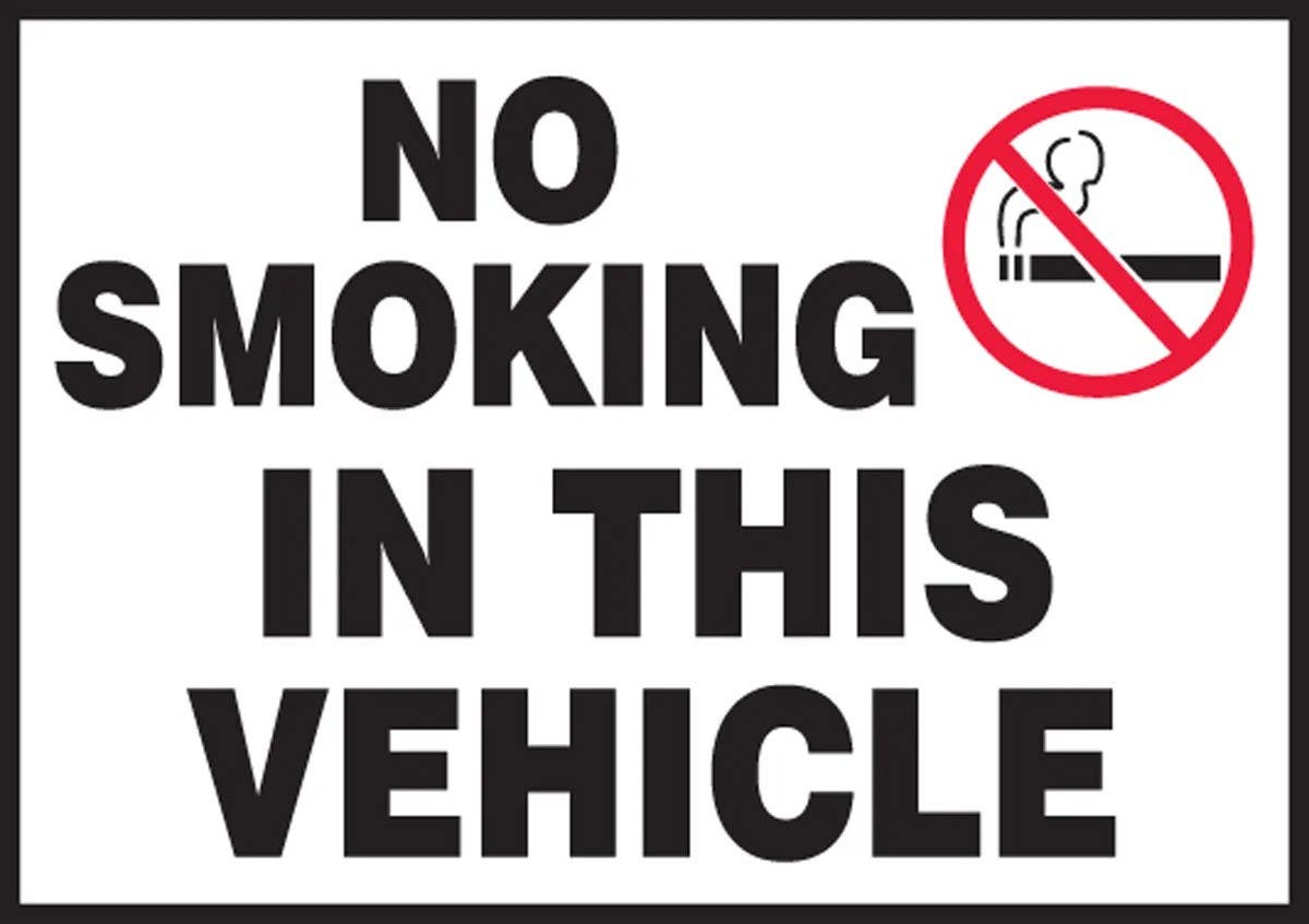 AccuformNMC LVHR518VSP Traffic Safety Label, No Smoking In This Vehicle, Adhesive Vinyl, 3-1/2" H x 5" W, 5/Pk