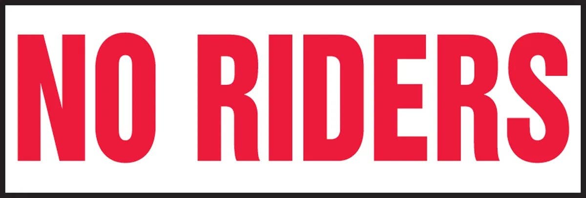 AccuformNMC LVHR525 Safety Label, No Riders, 4" H x 12" W