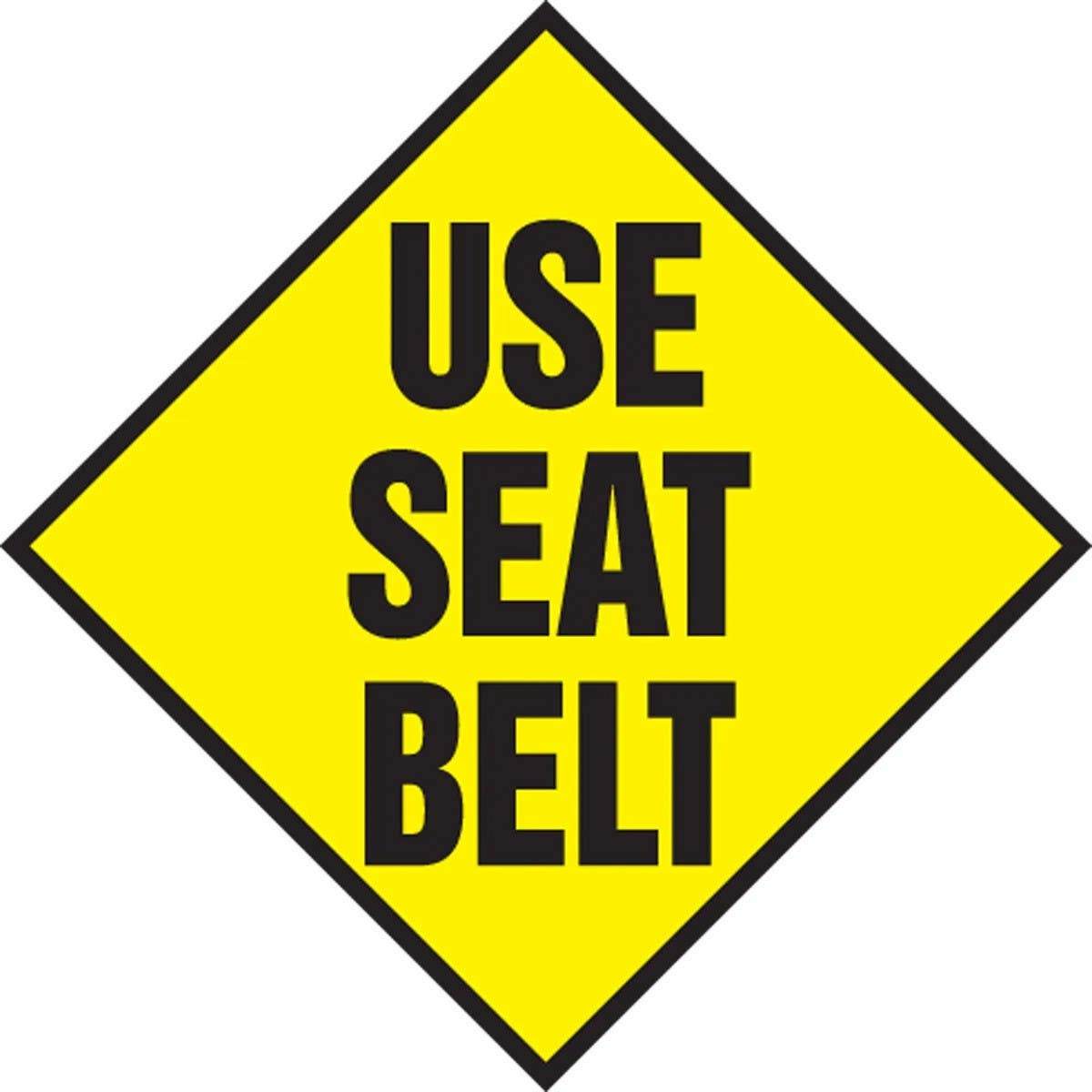 AccuformNMC LVHR527 Safety Label, Use Seat Belt, Adhesive Dura-Vinyl, 2" x 2"