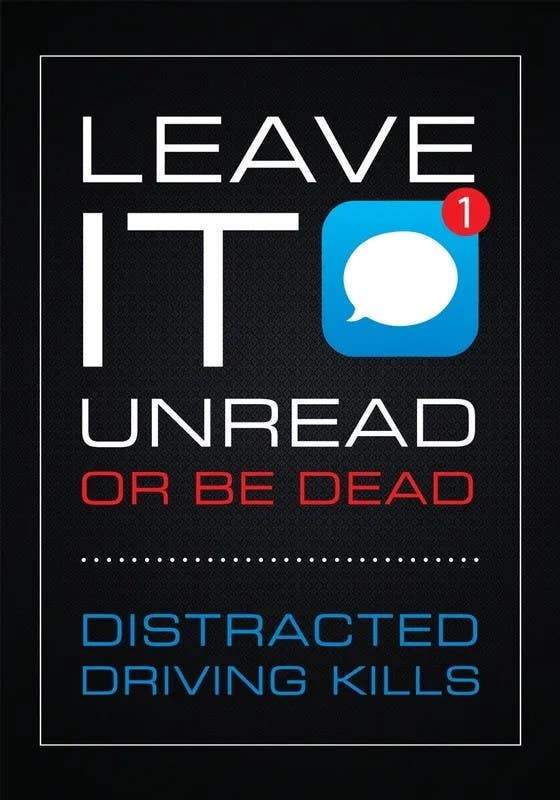 AccuformNMC LVHR588VSP Safety Label, Leave It Unread Or Be Dead…, Adhesive Vinyl, 5" H x 3-1/2" W, 5/Pk