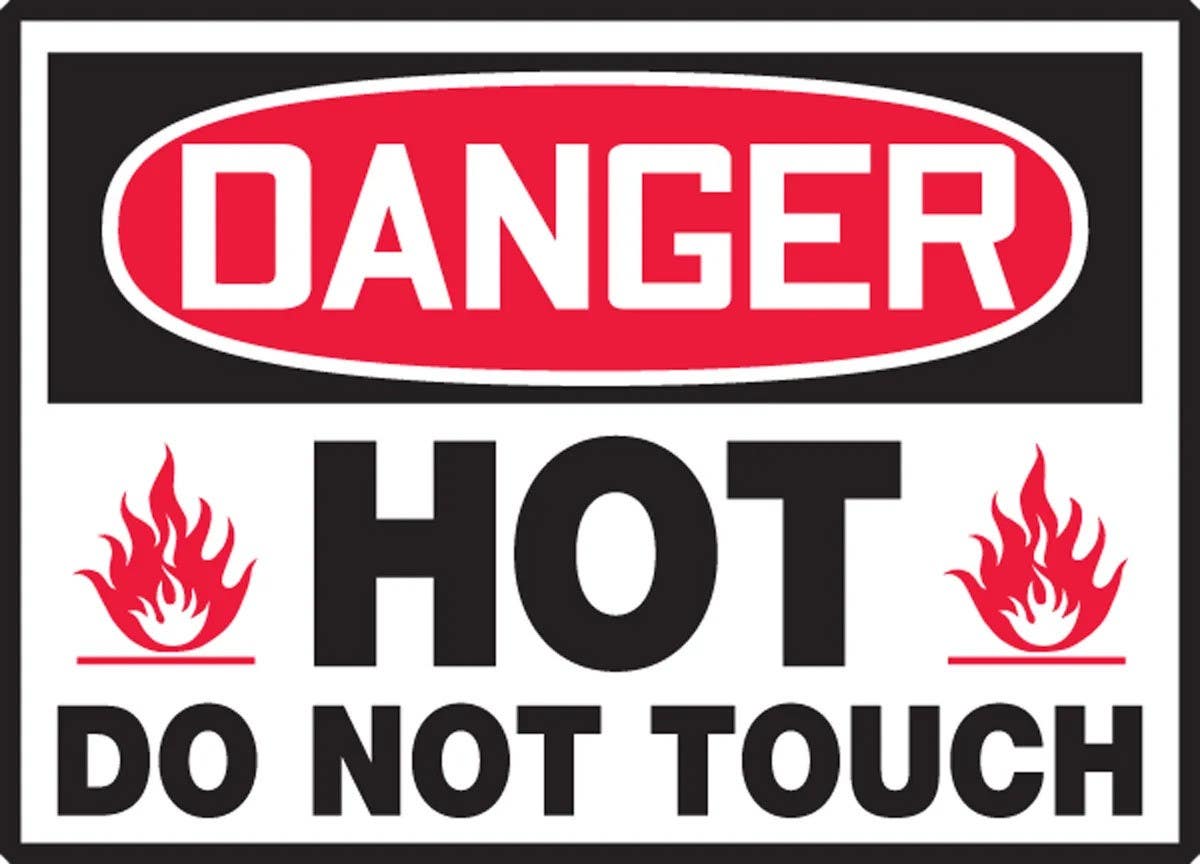 AccuformNMC LWLD110XVE OSHA Danger Safety Label, Hot, Do Not Touch, Adhesive Dura Vinyl, 3-1/2" H x 5" W