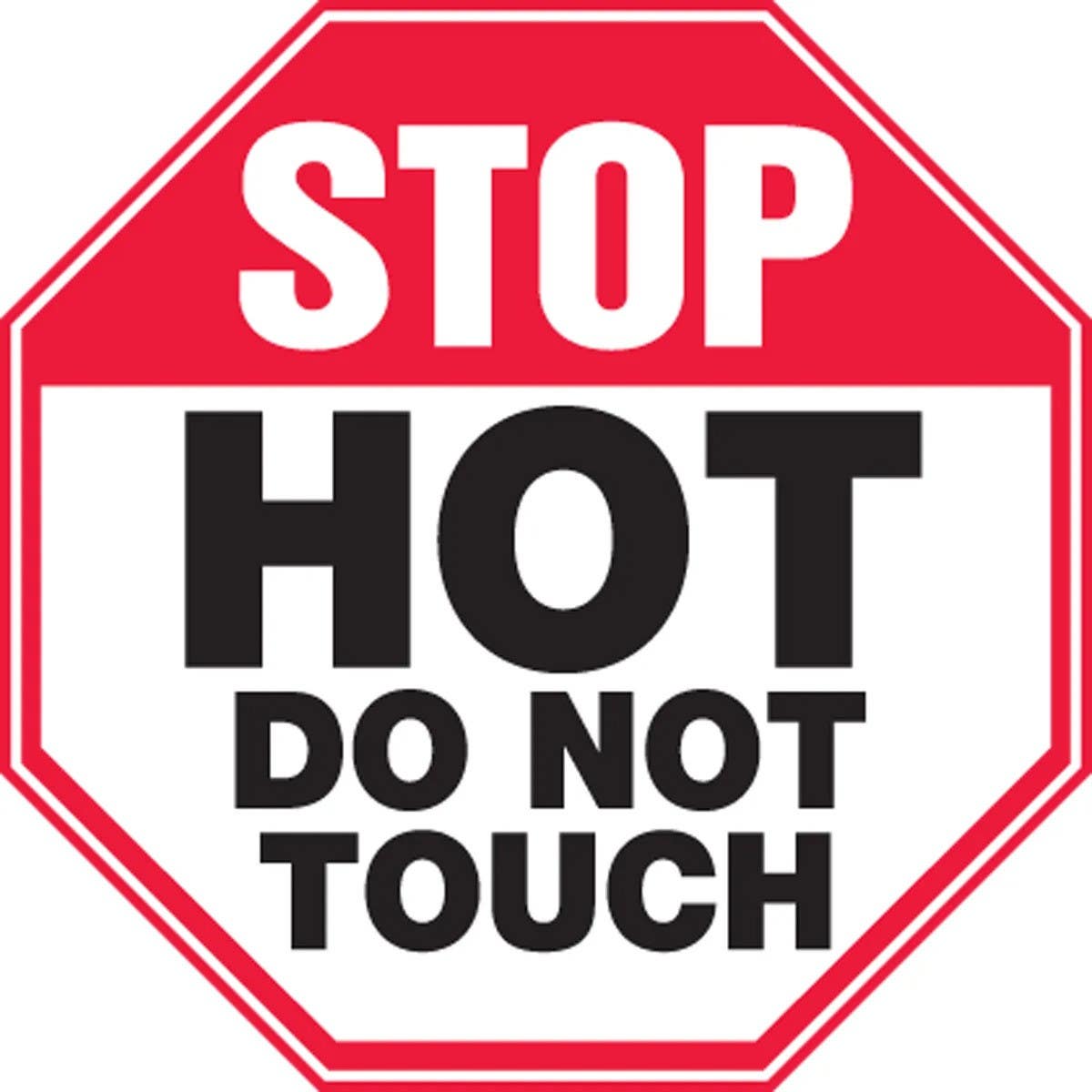 AccuformNMC LWLD909VSP Safety Label, Hot, Do Not Touch, Adhesive Vinyl, 4" x 4", 5/Pk