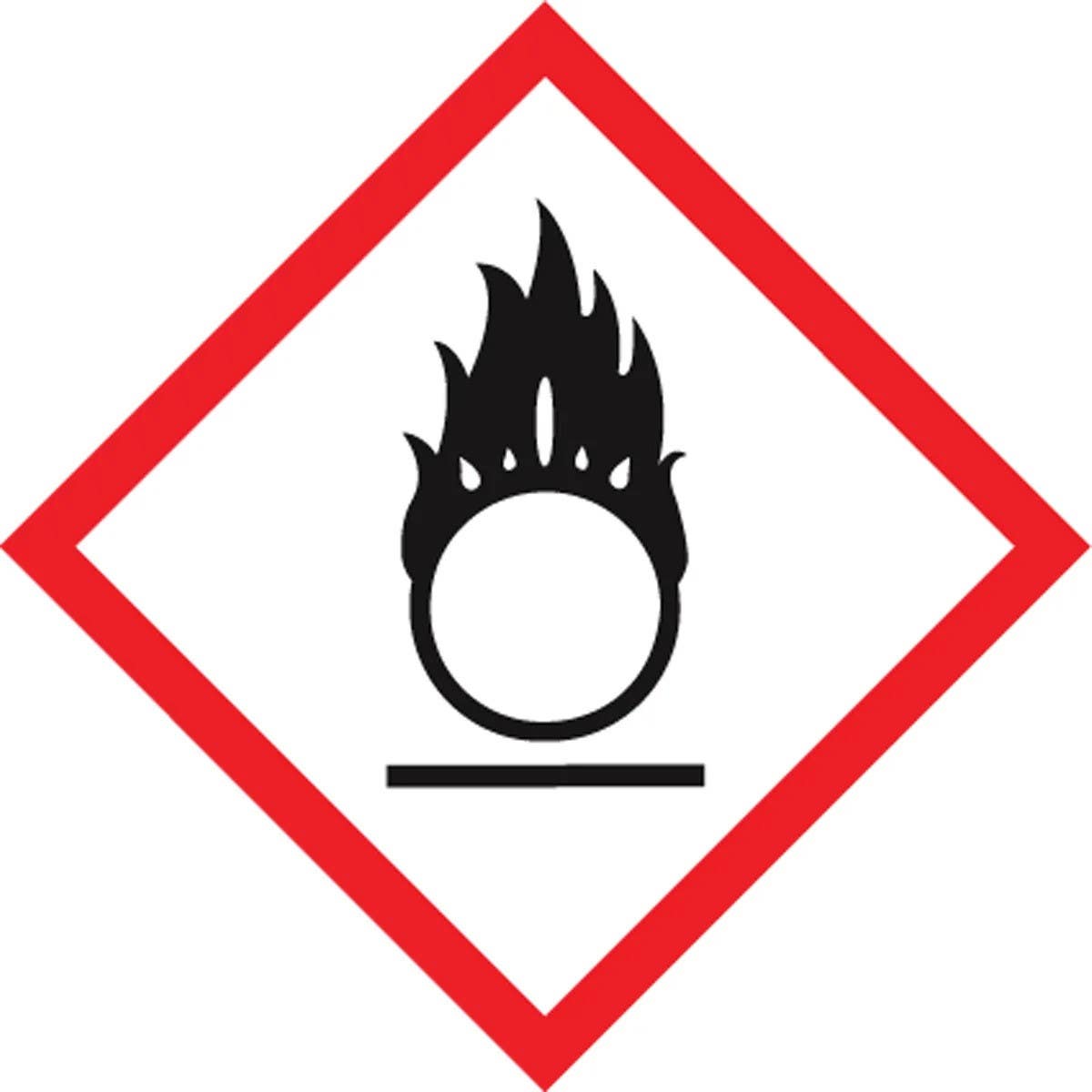 AccuformNMC LZH6 GHS Pictogram Label, Flame Over Circle, 250/Roll