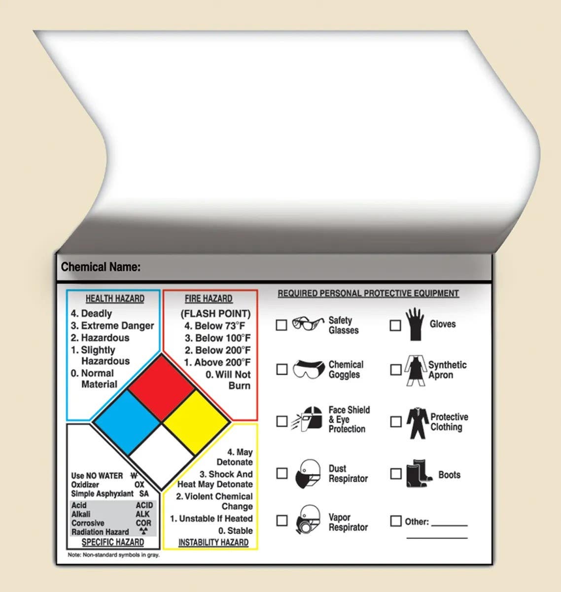 AccuformNMC LZN41 Self-Laminating NFPA Protective Equipment Label, 25/Pk