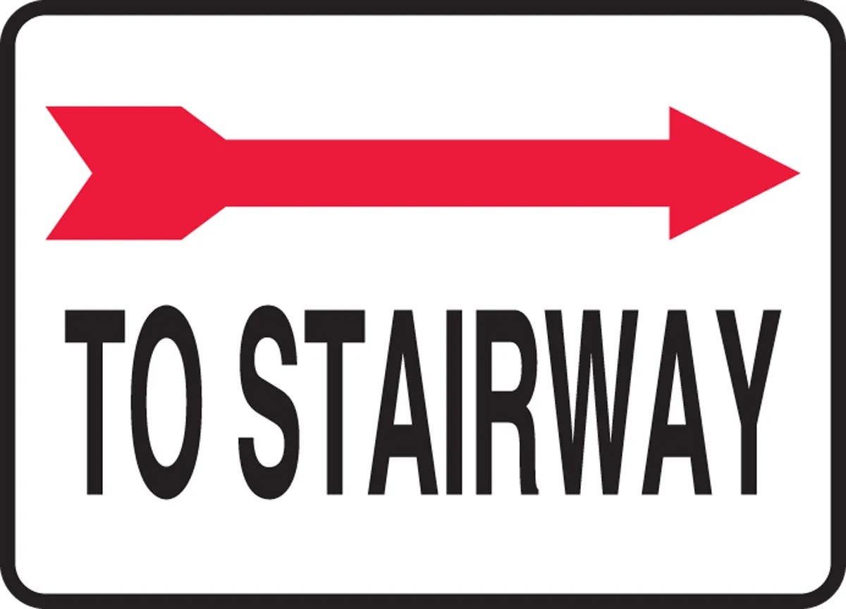 AccuformNMC MADC51 Safety Sign, To Stairway, 10" H x 14" W