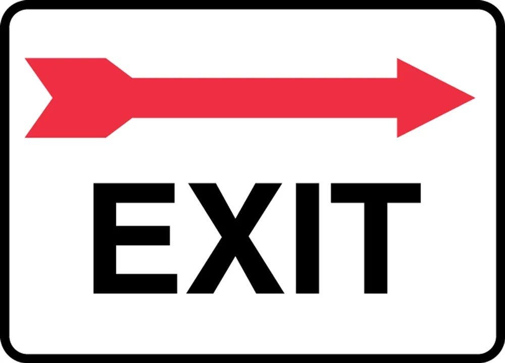 AccuformNMC MADC53 Safety Sign, Exit, 10" H x 14" W