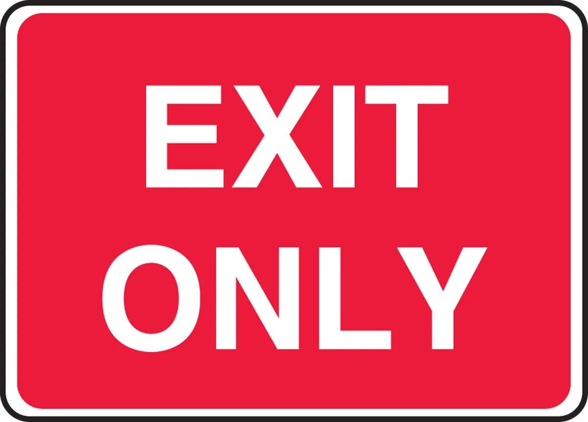 AccuformNMC MAD Safety Sign, Exit Only