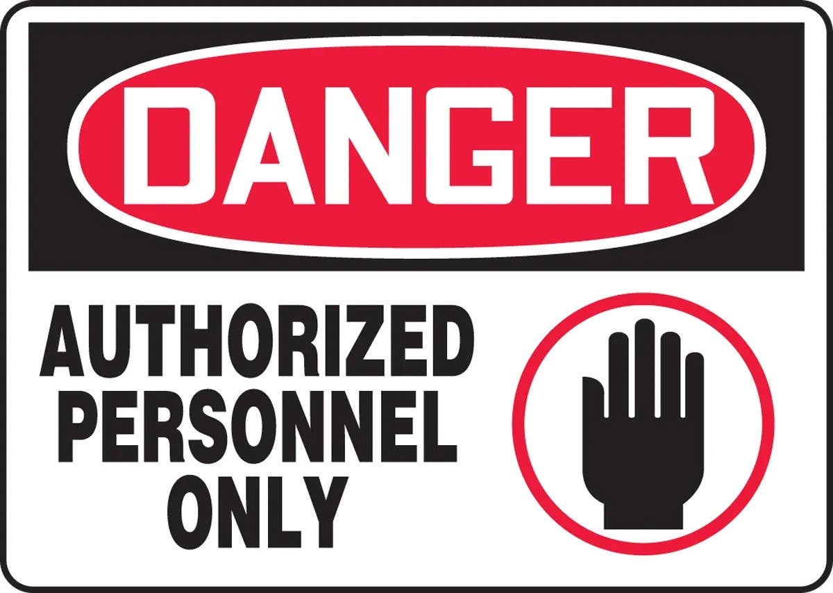 AccuformNMC MADM00 OSHA Danger Safety Sign, Authorized Personnel Only