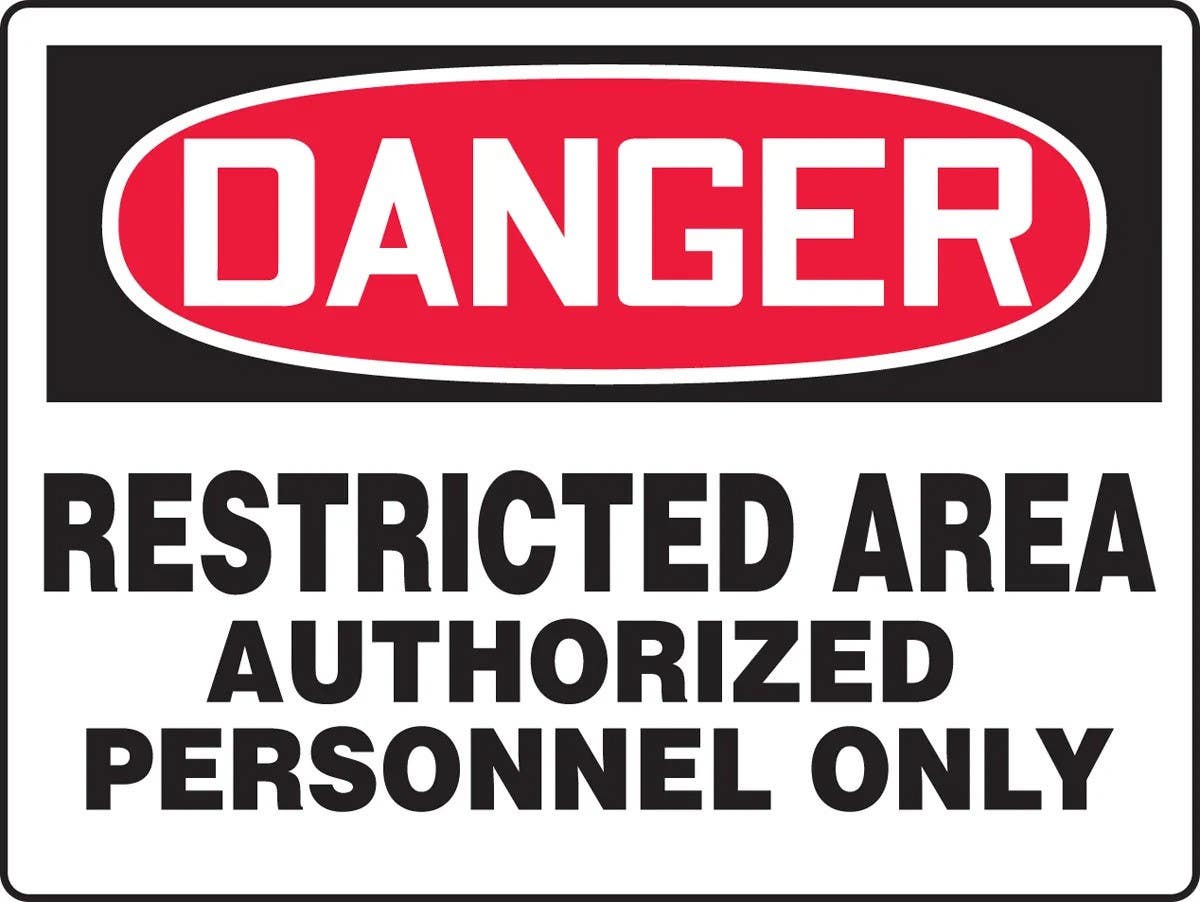 AccuformNMC MADM Really BigSign, OSHA Danger Safety Sign, Restricted Area, Authorized Personnel Only