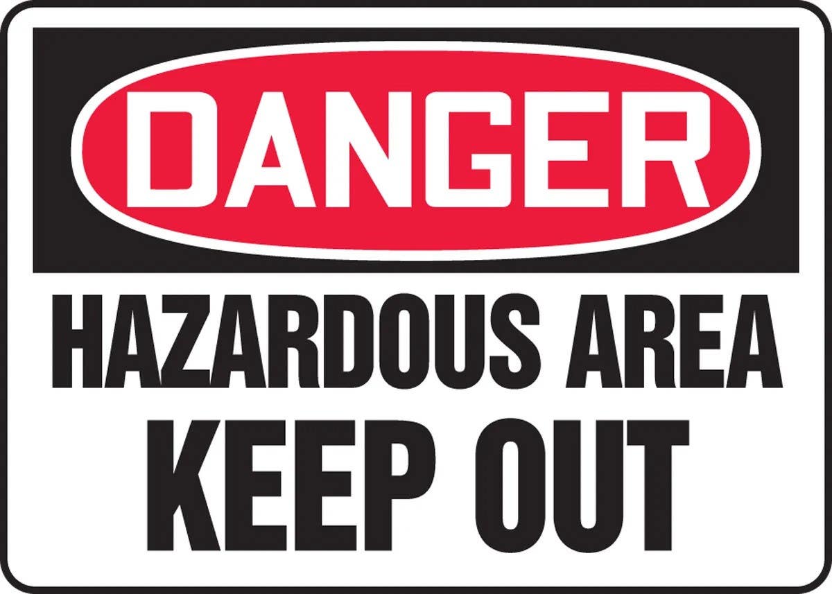 AccuformNMC MADM0 OSHA Danger Safety Sign, Hazardous Area Keep, Keep Out