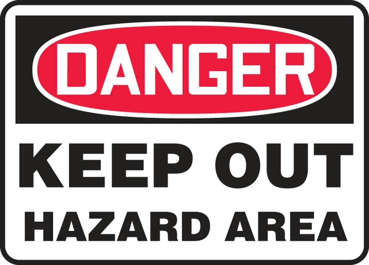 AccuformNMC MADM0 OSHA Danger Safety Sign, Keep Out, Hazard Area