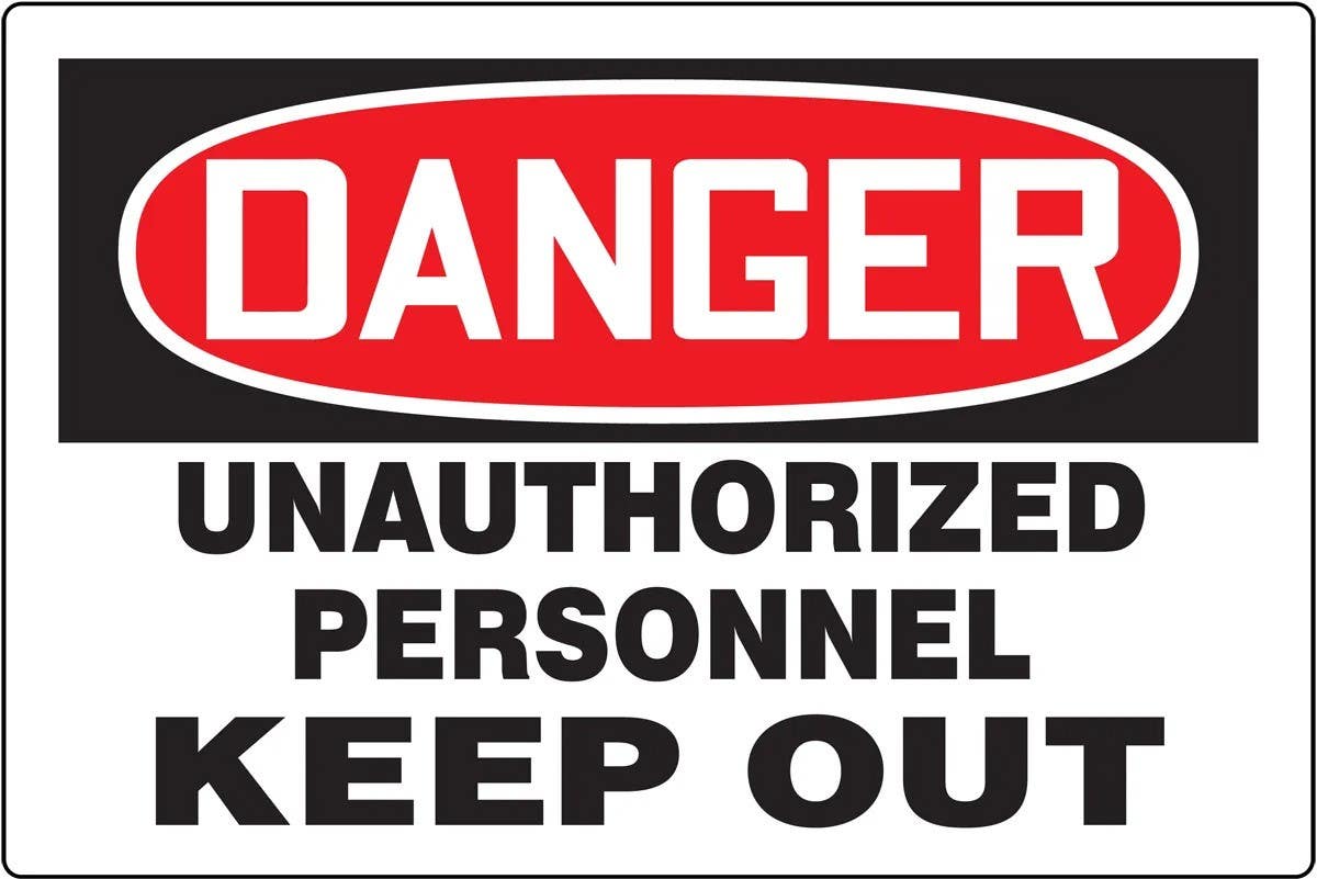 AccuformNMC MADM113VP Really BigSign, OSHA Danger Safety Sign, Unauthorized Personnel Keep Out, Plastic, 24" H x 36" W