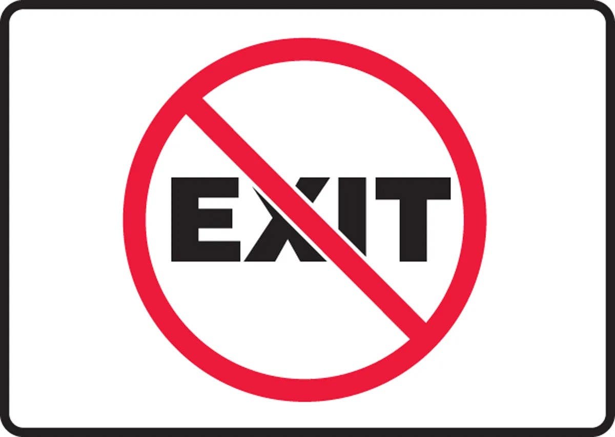 AccuformNMC MADM40 Safety Sign, No Exit (Pictorial)