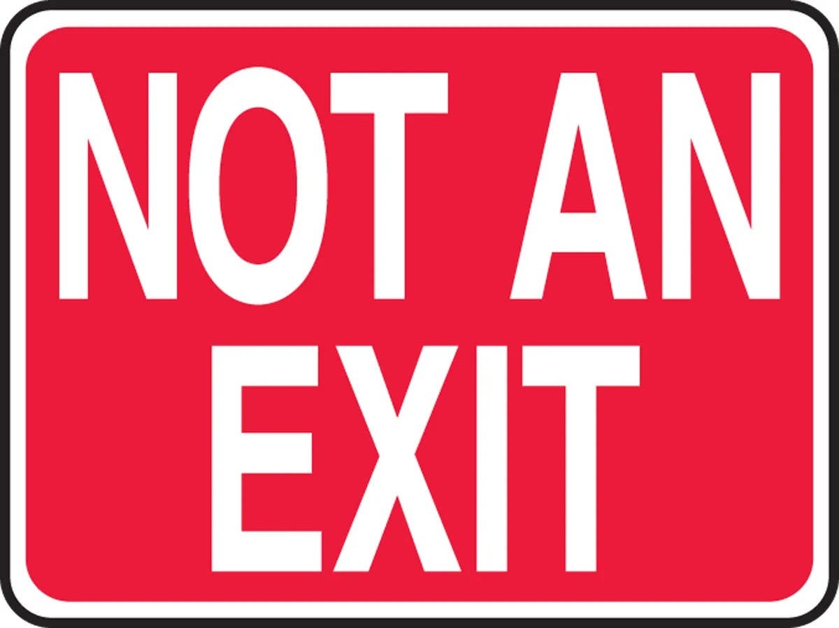AccuformNMC M Safety Sign, Not An Exit