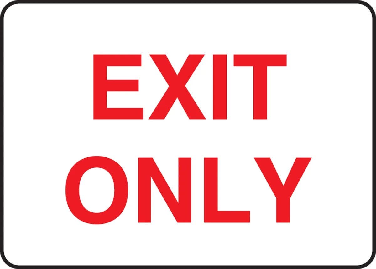 AccuformNMC MADM429 Exit Only- Safety Sign, 10" H x 14" W