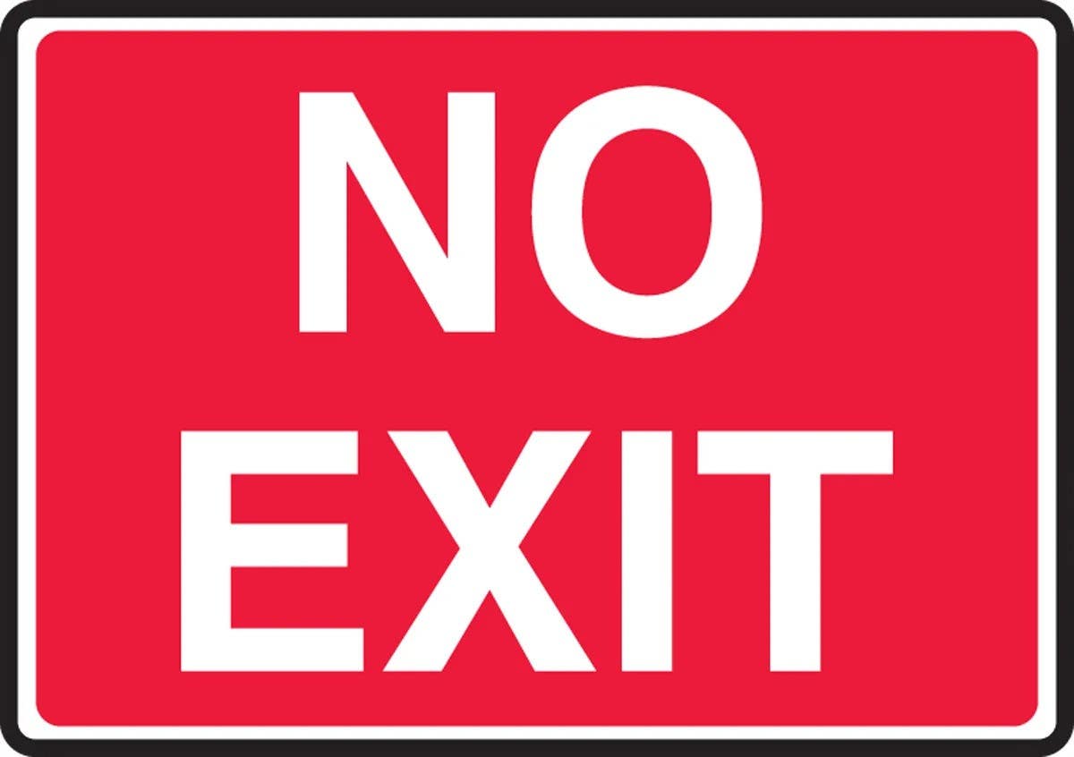 AccuformNMC MADM46 Safety Sign, No Exit