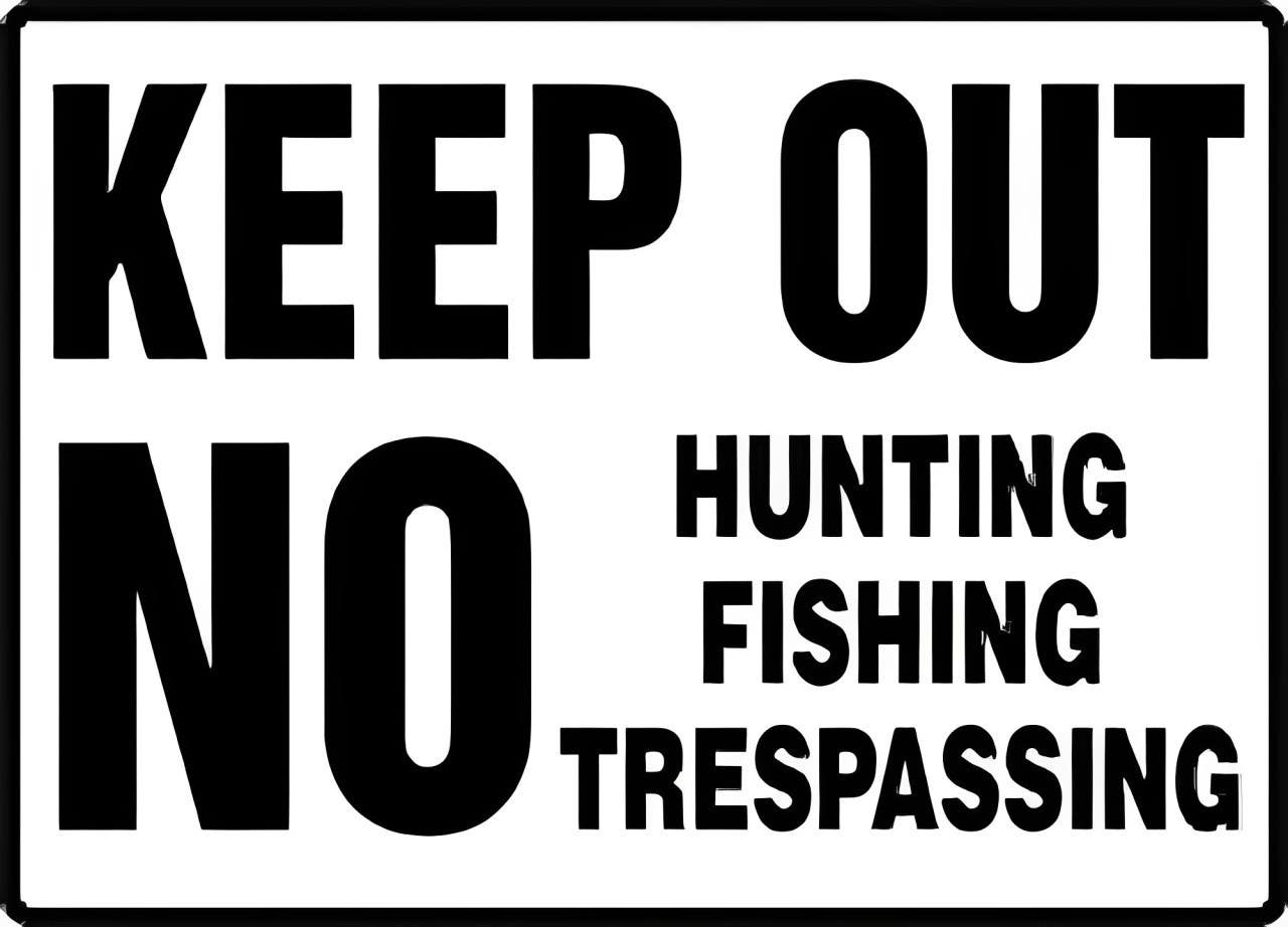 AccuformNMC MADM552 Safety Sign, Keep Out, No Hunting Fishing Trespassing, 10" H x 14" W