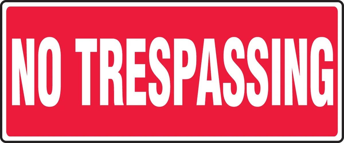 AccuformNMC MADM563 Safety Sign, No Trespassing, 7" H x 17" W