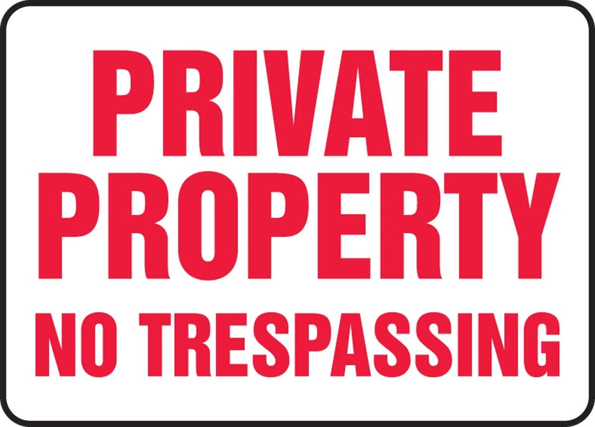AccuformNMC MADM57 Safety Sign, Private Property, No Trespassing