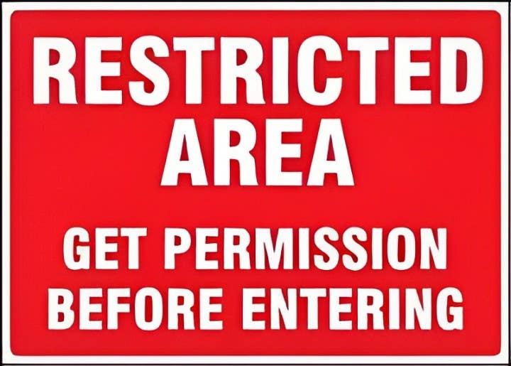 AccuformNMC MADM640 Restricted Area Safety Sign, Get Permission Before Entering, 10" H x 14" W