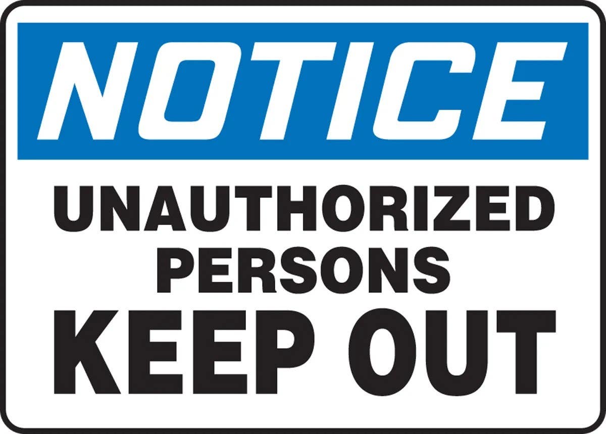 AccuformNMC MADM818 OSHA Notice Safety Sign, Unauthorized Persons Keep Out, 10" H x 14" W