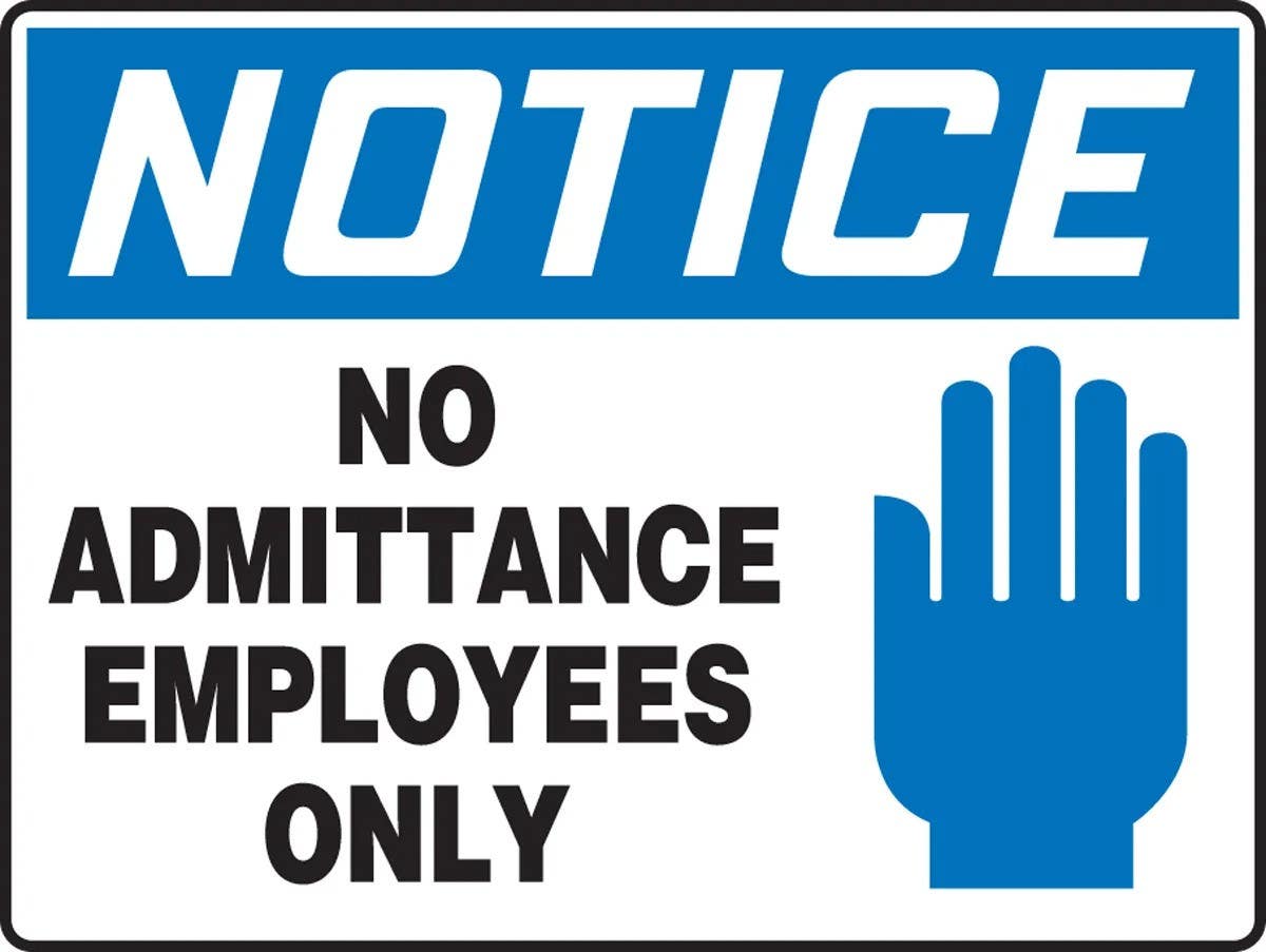 AccuformNMC MADM85 Notice Safety Sign, No Admittance, Employees Only