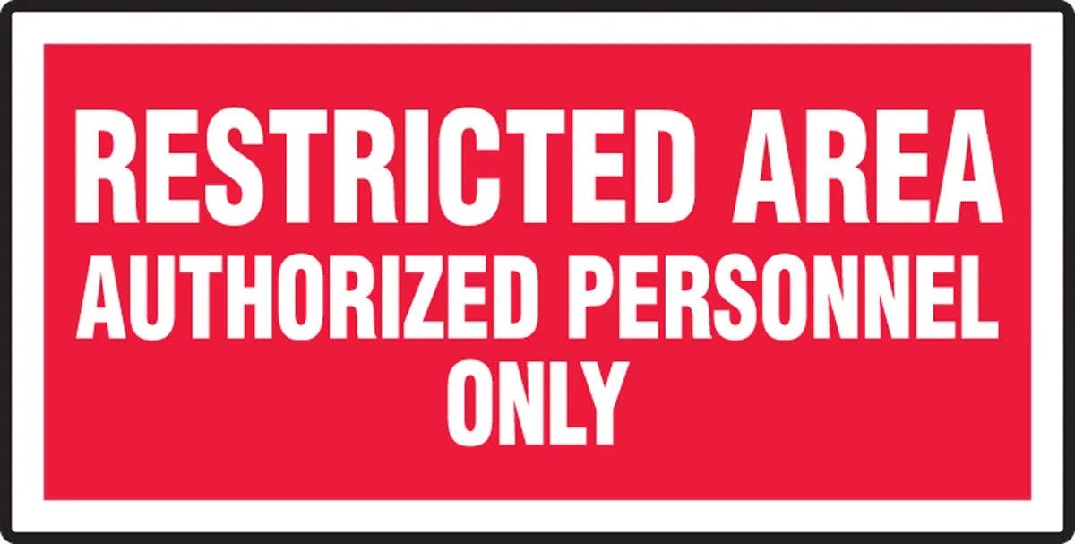 AccuformNMC MADM972 Restricted Area Safety Sign, Authorized Personnel Only, 7" H x 14" W