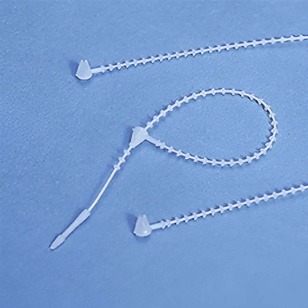 AccuformNMC MAPT01P Beaded Nylon Ties, White, 5"