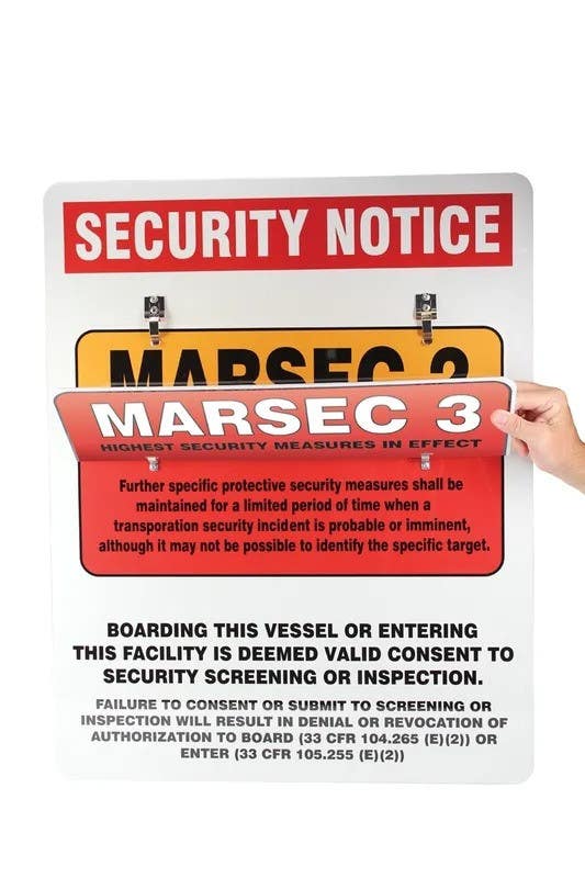 AccuformNMC MASE535 Marsec Flip Sign, Aluminum, 30" H x 24" W
