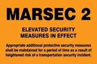 AccuformNMC MASE542 Safety Sign, Marsec 2, Elevated Security Measures In Effect, 12" H x 18" W