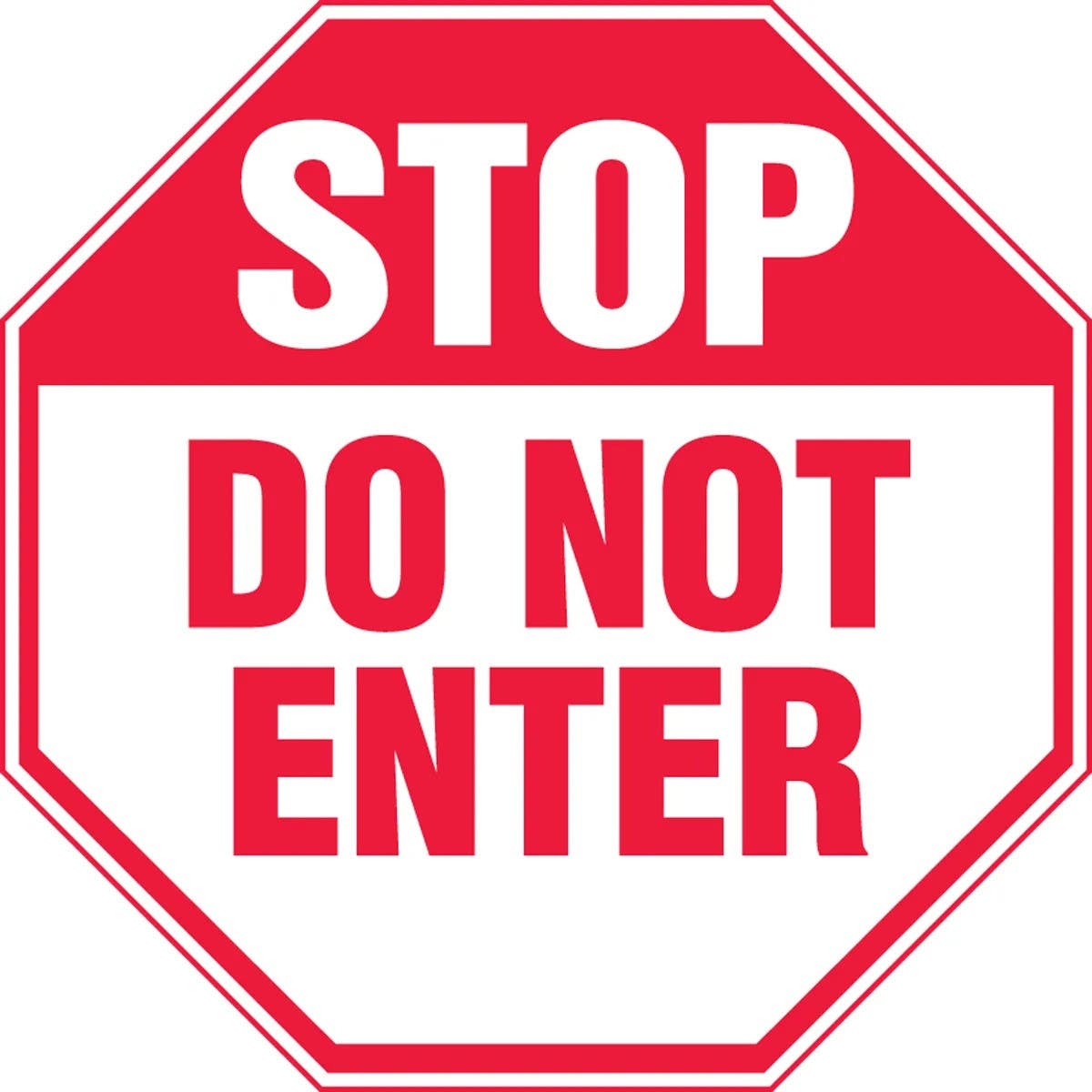 AccuformNMC MAST204 Stop Safety Sign, Do Not Enter, Octagon, 12" x 12"