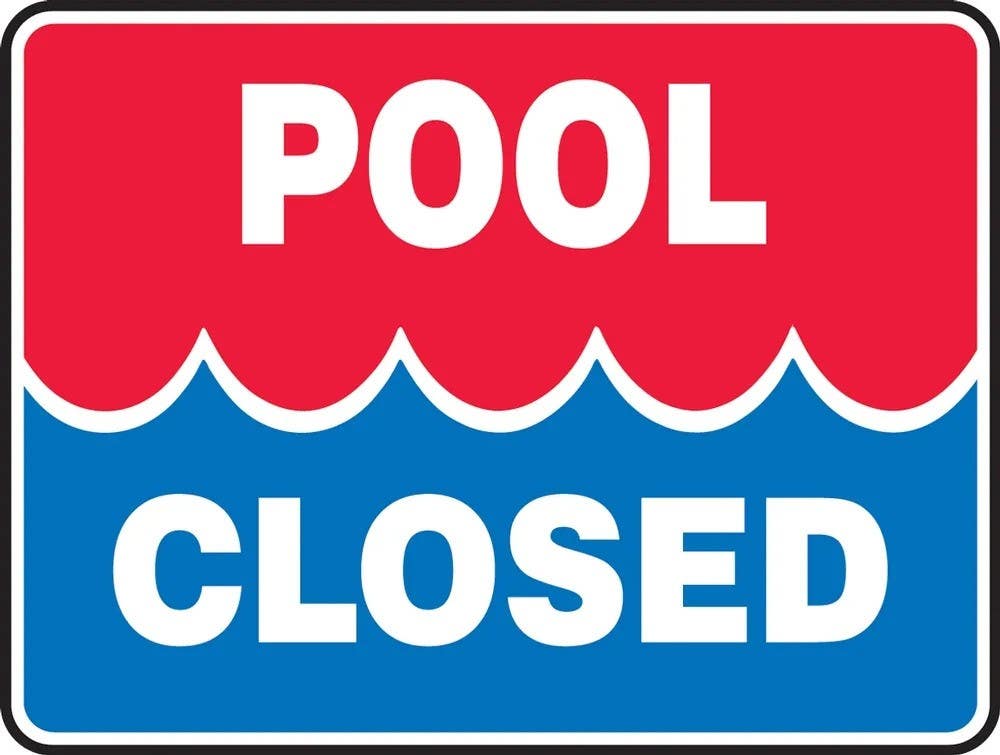 AccuformNMC MASW505 Safety Sign, Pool Closed, 18" x 24"