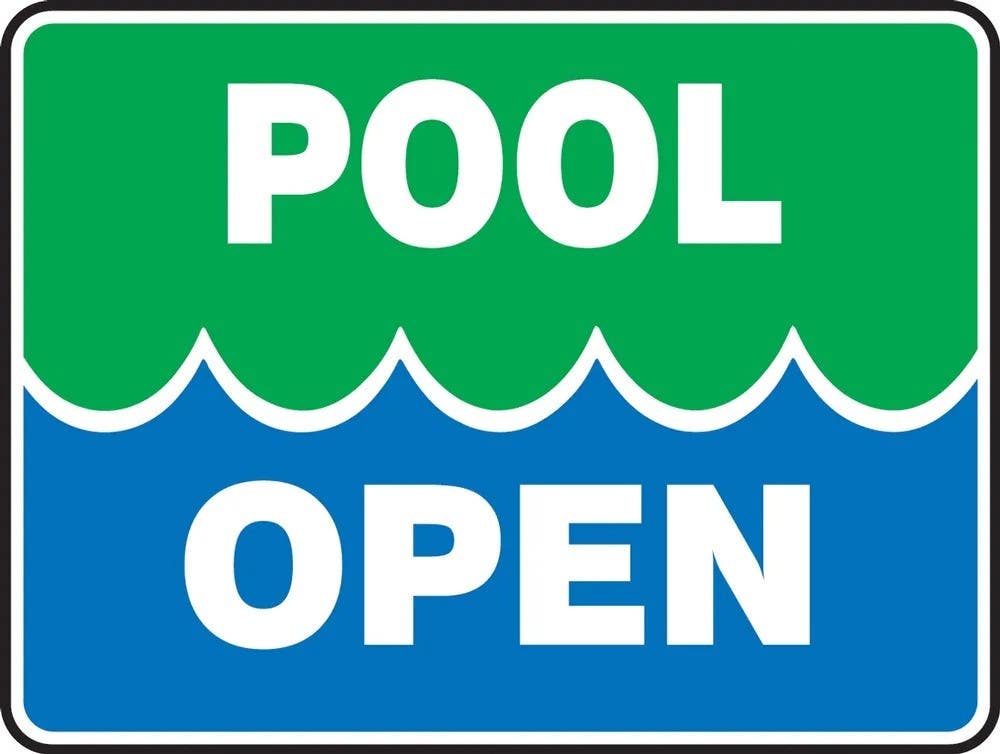 AccuformNMC MASW507 Safety Sign, Pool Open, 18" x 24"