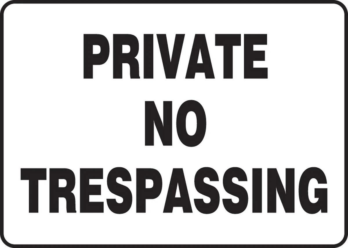 AccuformNMC MATR5 Safety Sign, Private, No Trespassing